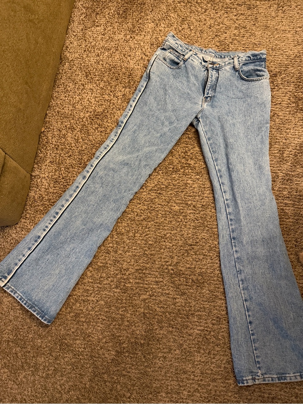 Vintage Y2K Plugg Voltage Jeans Side Stripe Flare Bootcut Light Wash